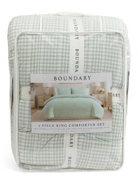 BOUNDARY Cotton Gingham Comforter Set